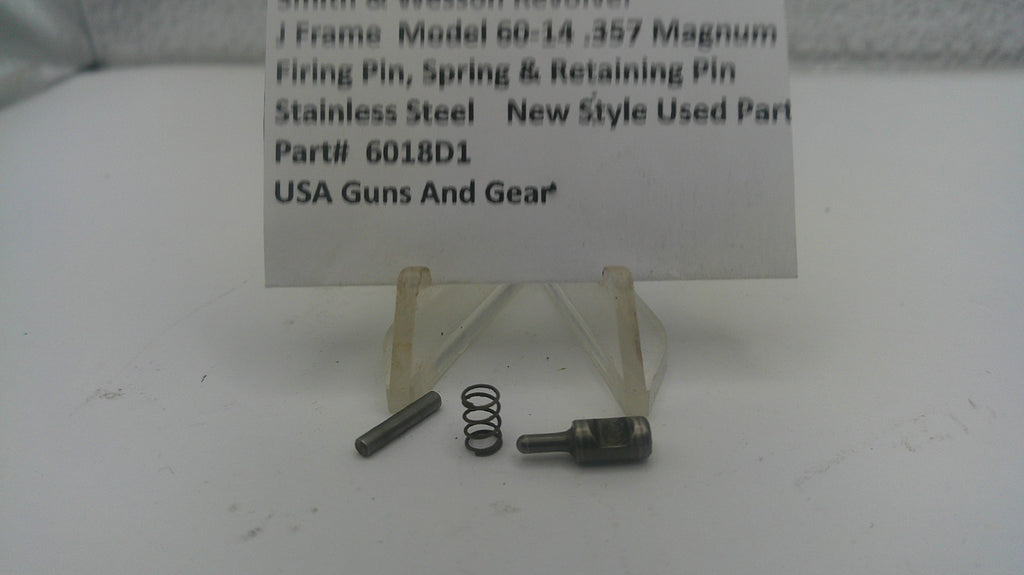 Smith & Wesson Revolver J Frame Model 60-14 .357 Magnum Firing Pin, Spring, & Retaining Pin 6018D1