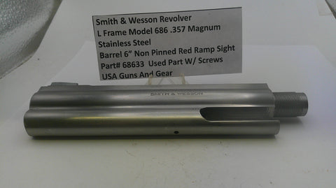 Smith & Wesson L Frame Model 686 .357 Magnum Barrel 6" NON-Pinned Stainless 68633
