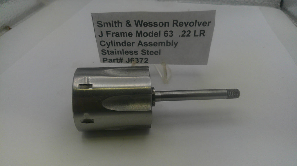 Smith & Wesson J Frame Model 63 Cylinder Assembly with Yoke - Stainless Steel .22 Long Rifle - Used OEM Part J6372