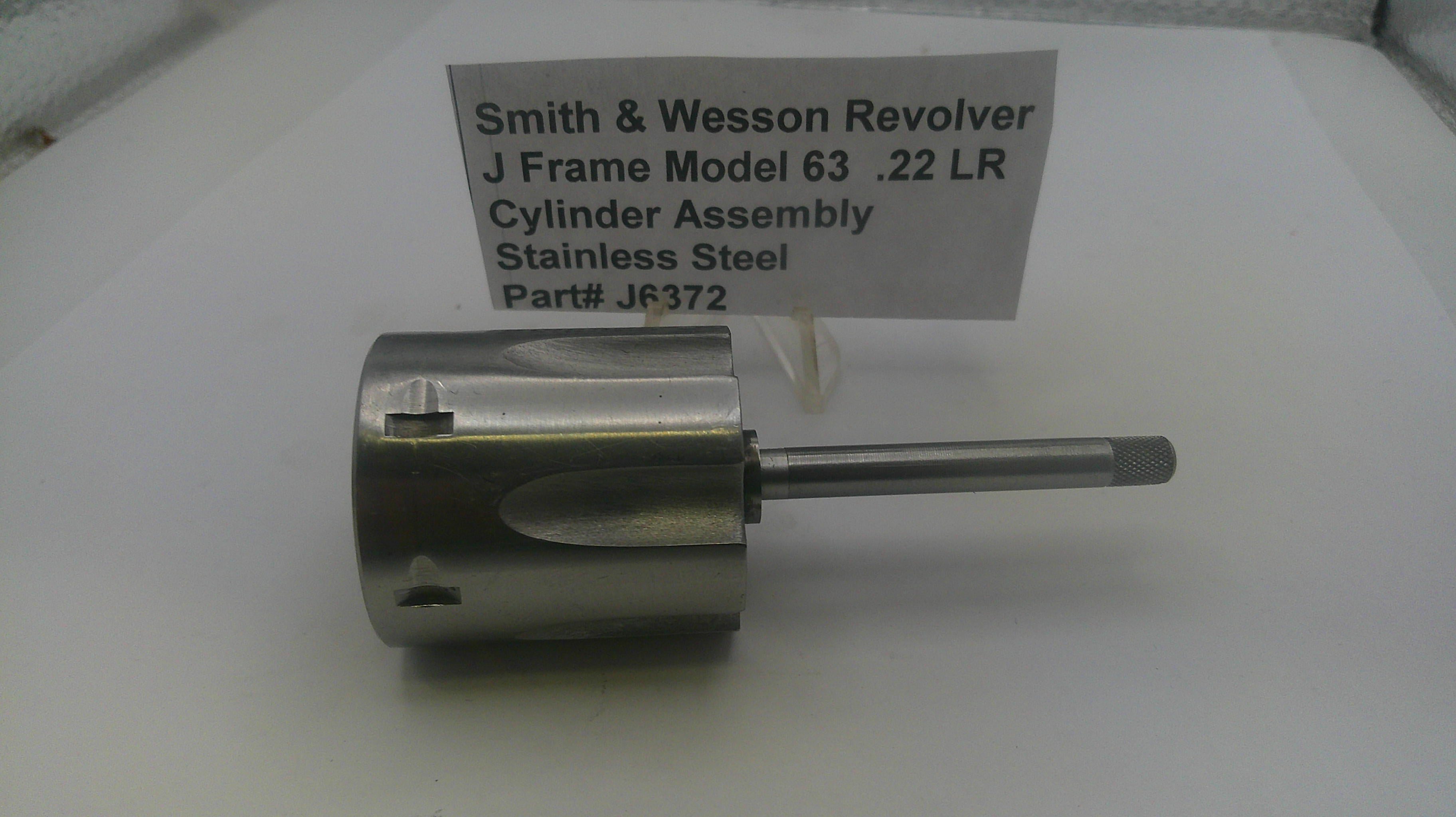 Smith & Wesson J Frame Model 63 Cylinder Assembly with Yoke - Stainless Steel .22 Long Rifle - Used OEM Part J6372