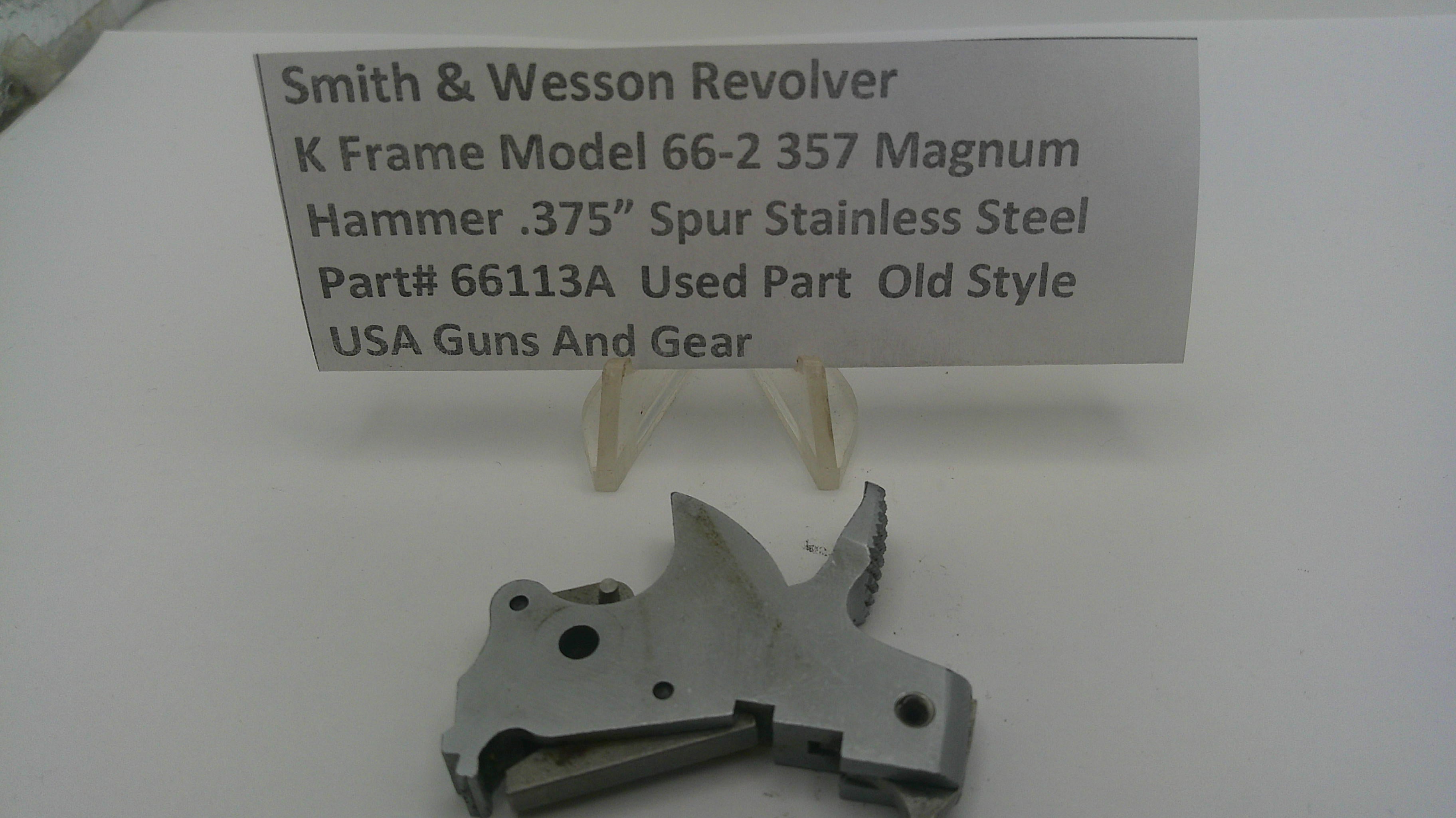 Smith & Wesson revolver part with descriptive label on a white background