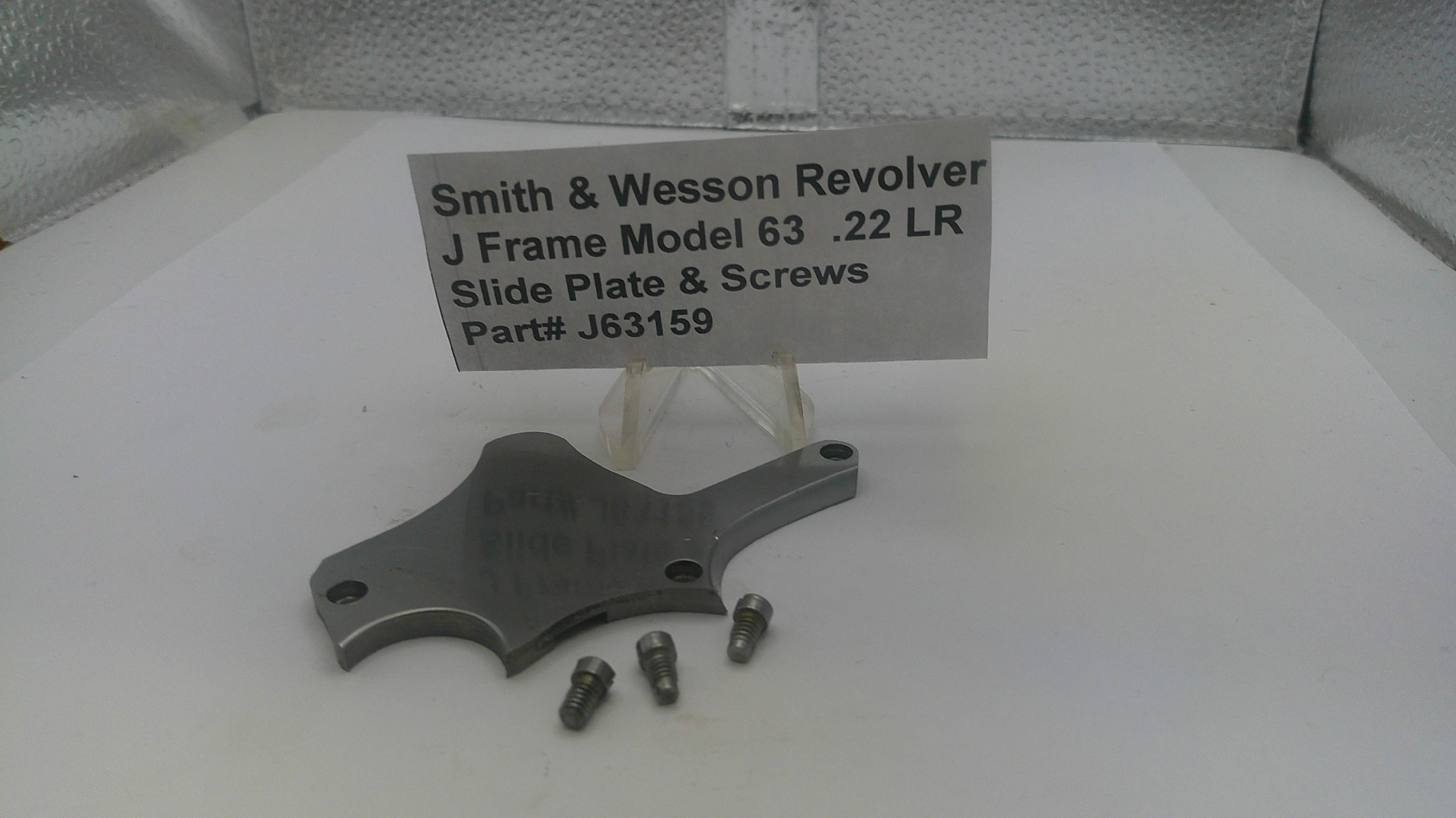 Smith & Wesson J Frame Model 63 .22 LR Side Plate & Screws Used Part J63159