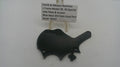 Black side plate for a Smith & Wesson revolver on a white background with a label.