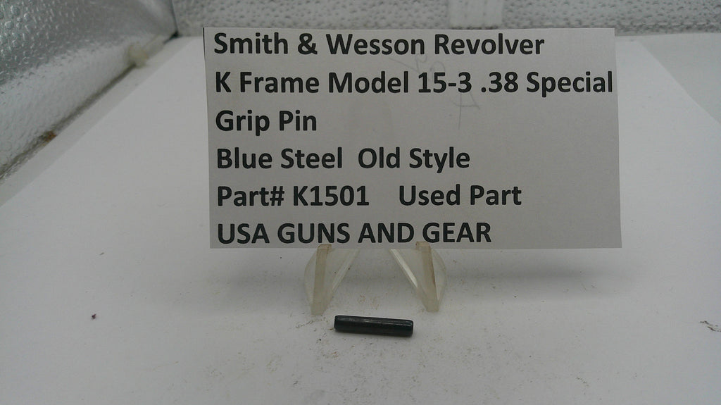 Grip pin for Smith & Wesson Revolver with descriptive label on a white background