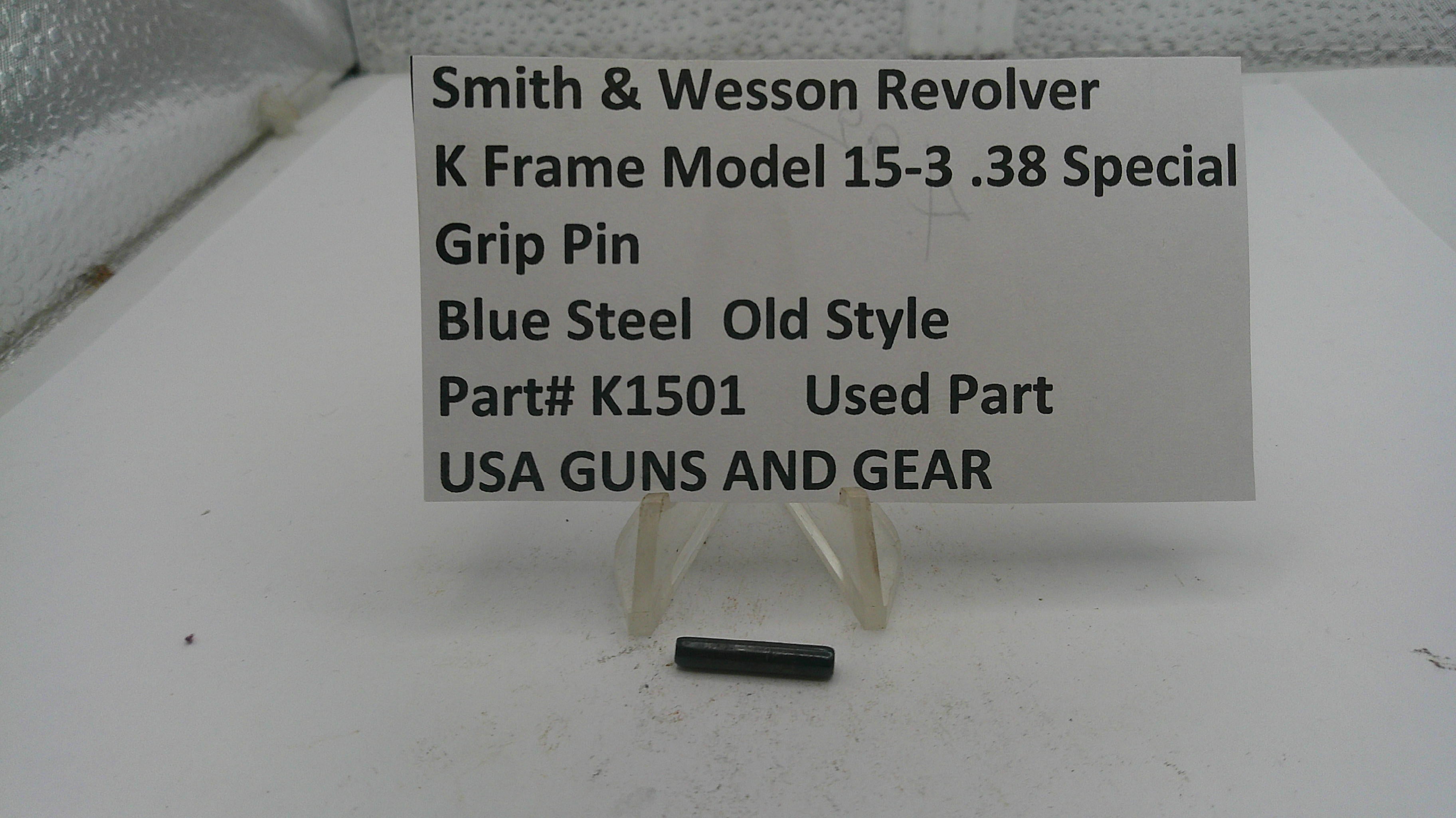 Grip pin for Smith & Wesson Revolver with descriptive label on a white background