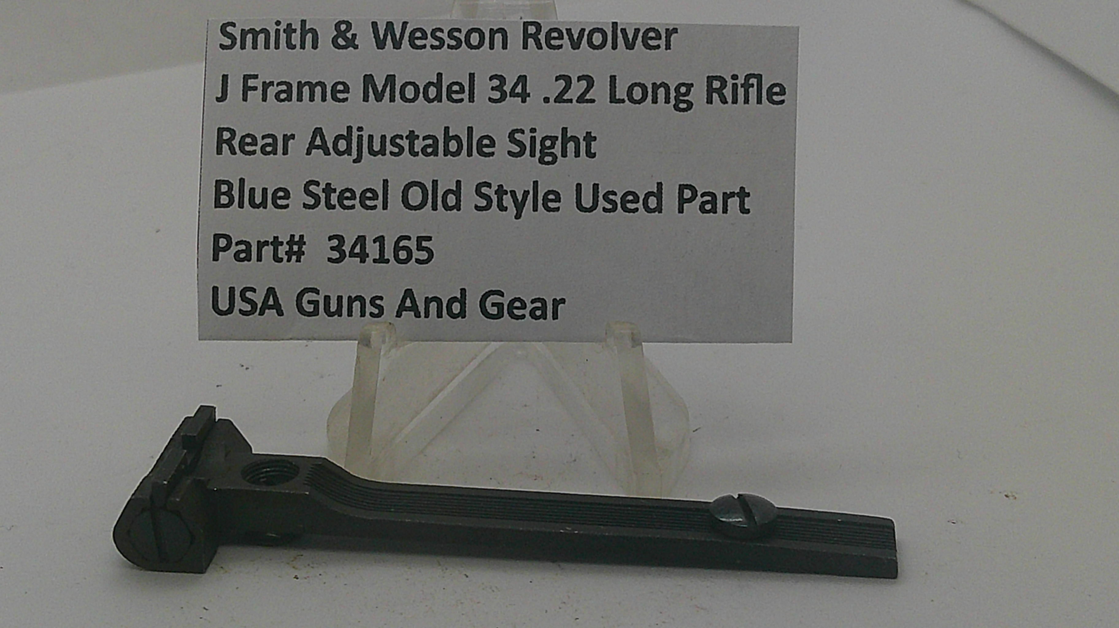 Smith & Wesson Smith & Wesson J Frame Model 34 Rear Adjustable Sight 34165 Part 34165