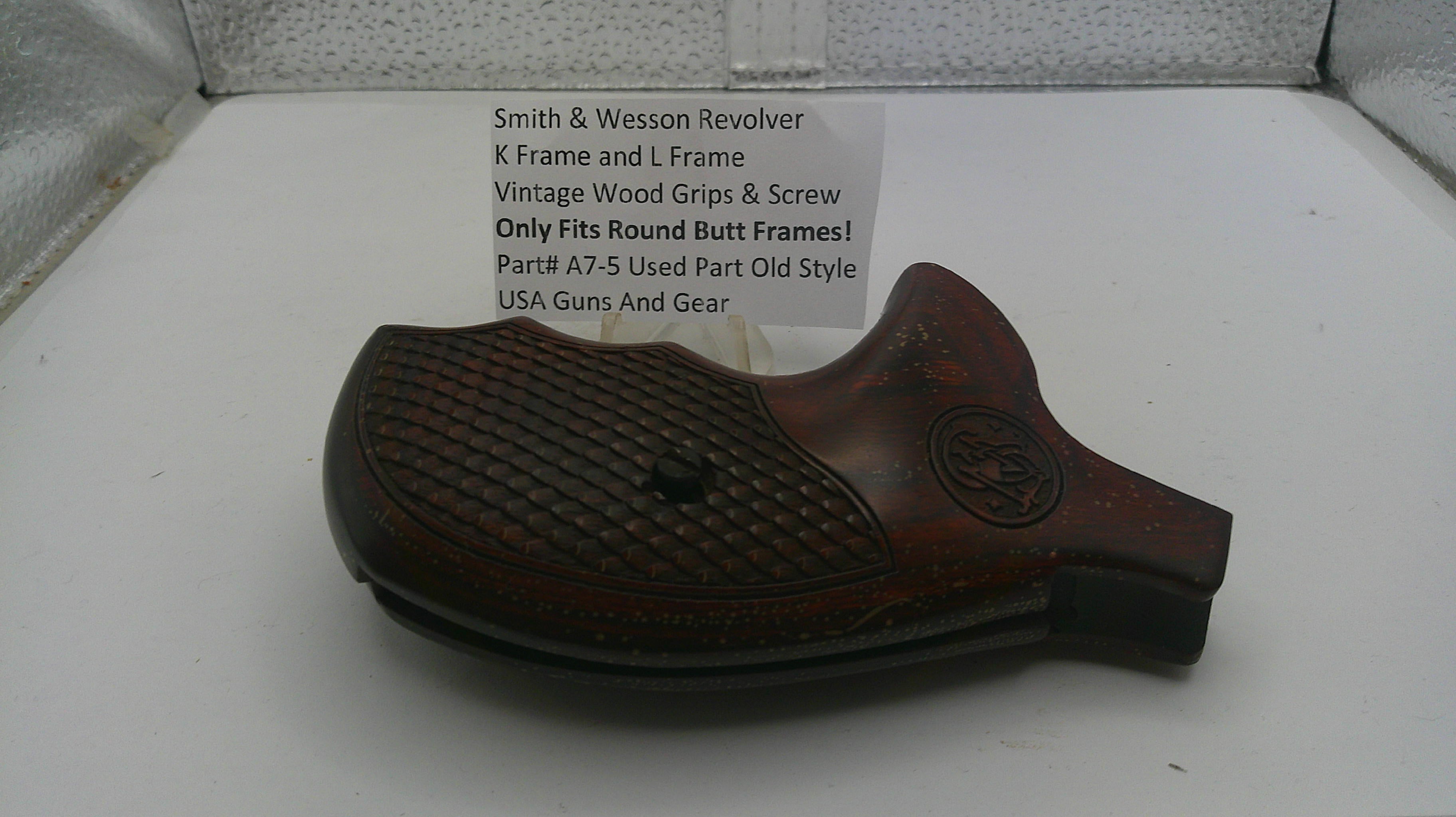 Brown gun butt stock with text on a white surface