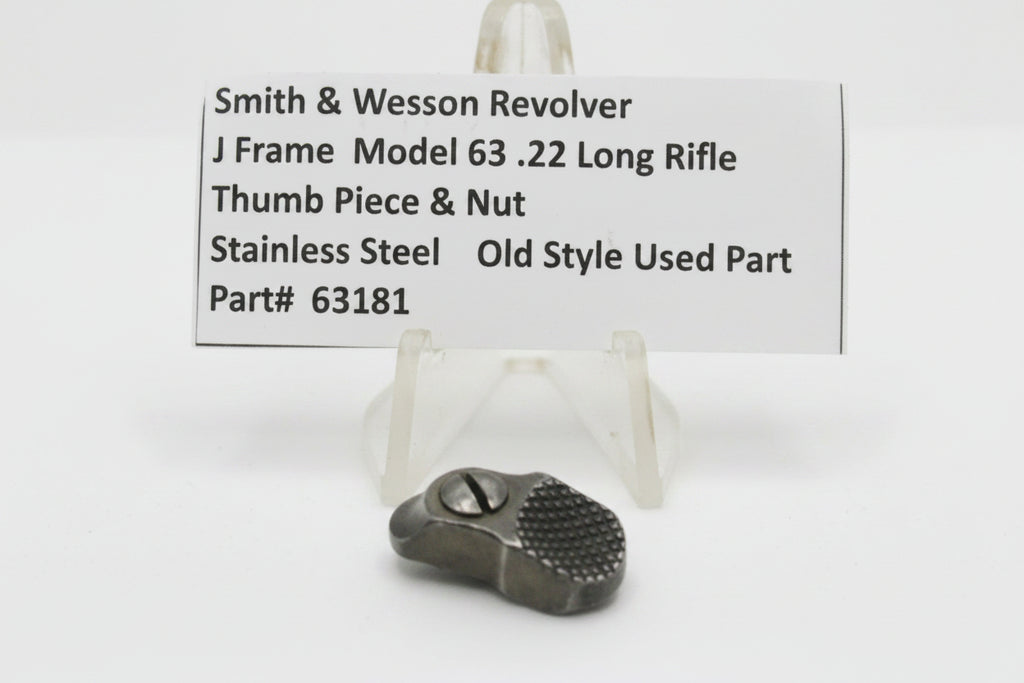 Smith & Wesson revolver part with descriptive label on a white background