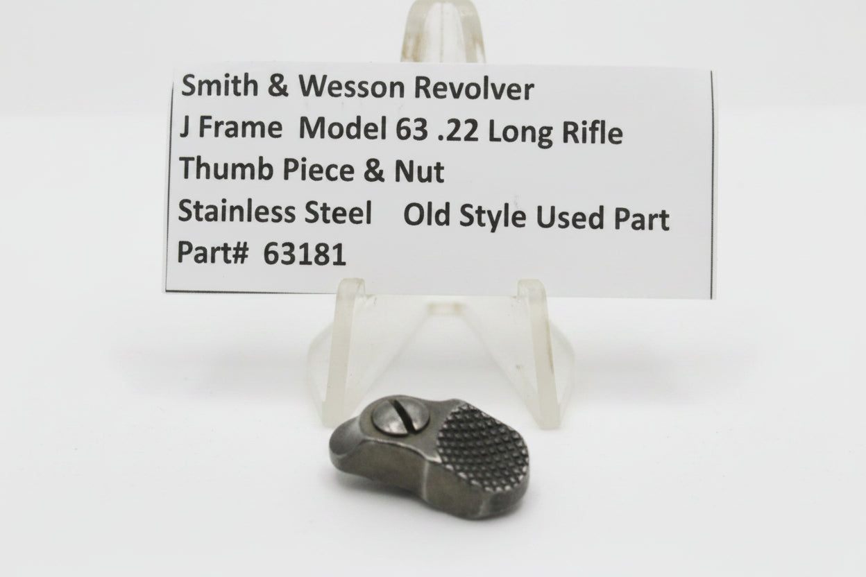 Smith & Wesson revolver part with descriptive label on a white background