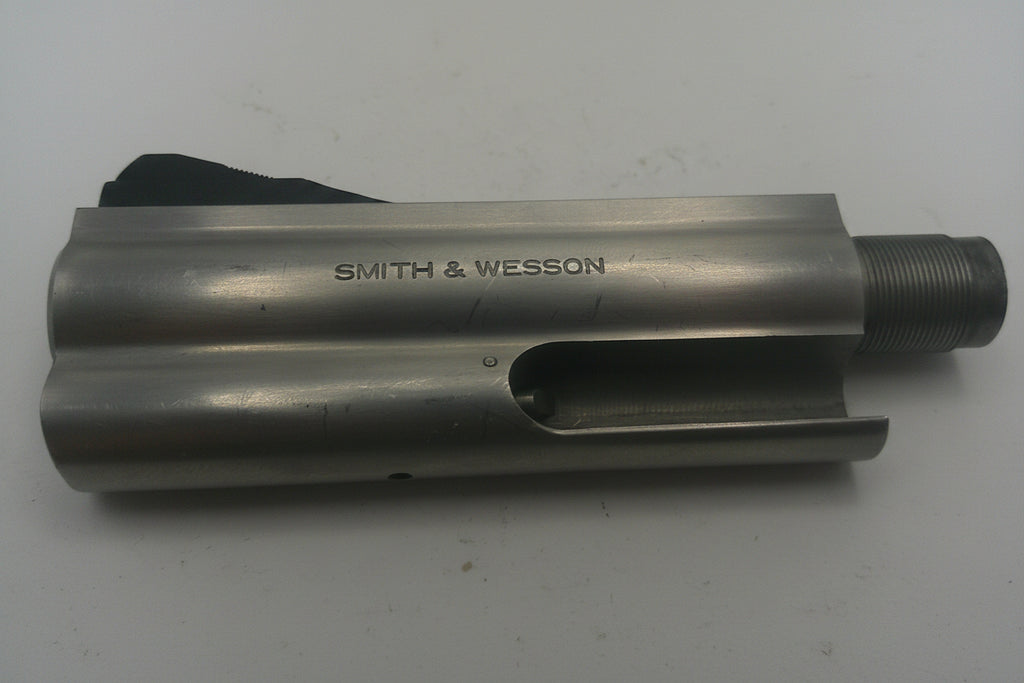 Smith & Wesson gun barrel on a white background