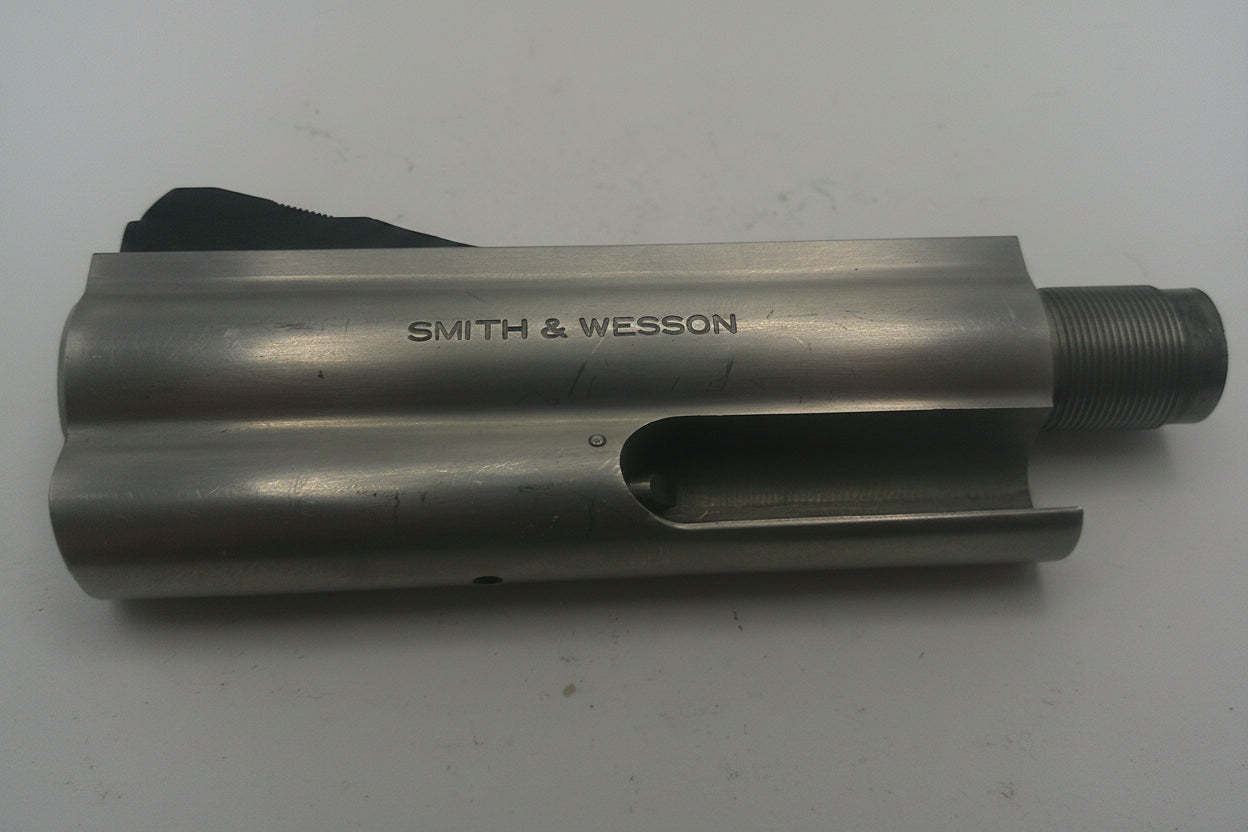 Smith & Wesson gun barrel on a white background