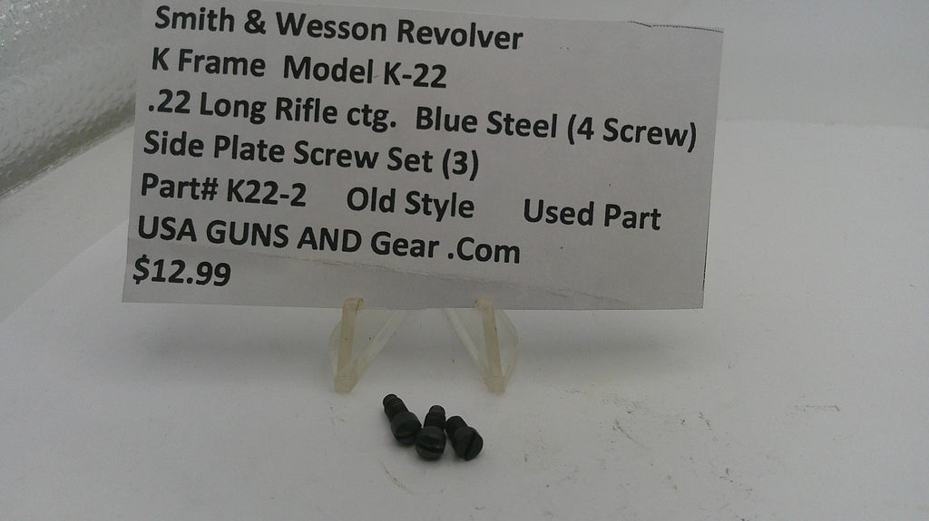 Smith & Wesson K Frame Model .22 Long Rifle CTG Side Plate Screw Set K22-2