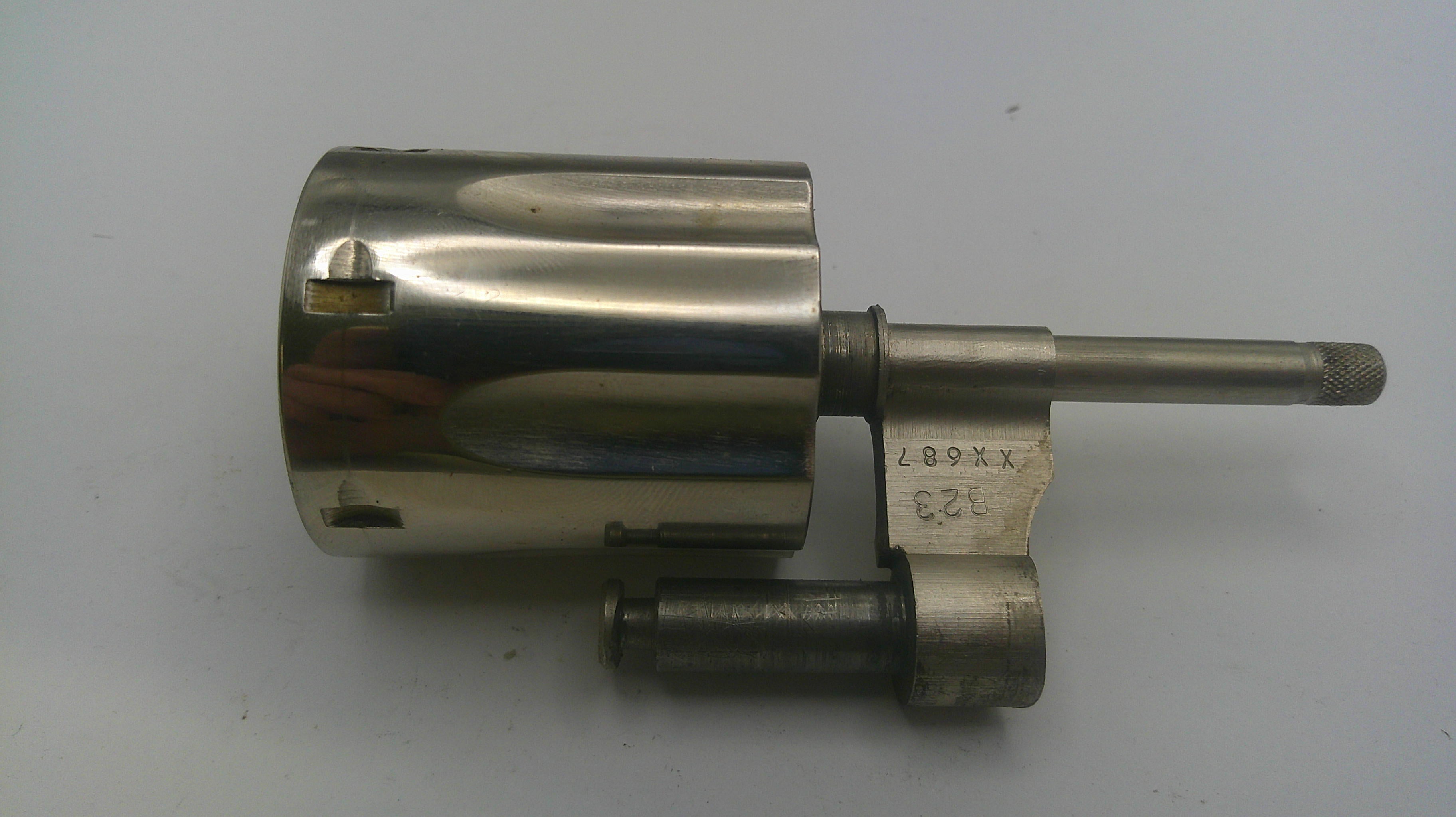 Metal mechanical component on a white background