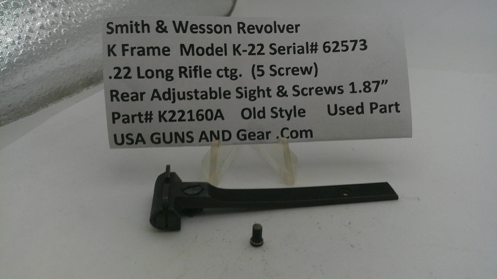 Smith & Wesson K22 Rear Adjustable Sight - .22 Long Rifle K22160A