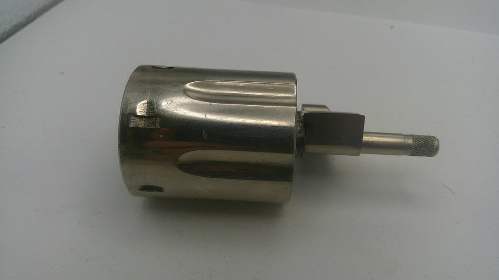Metal drill bit on a white background