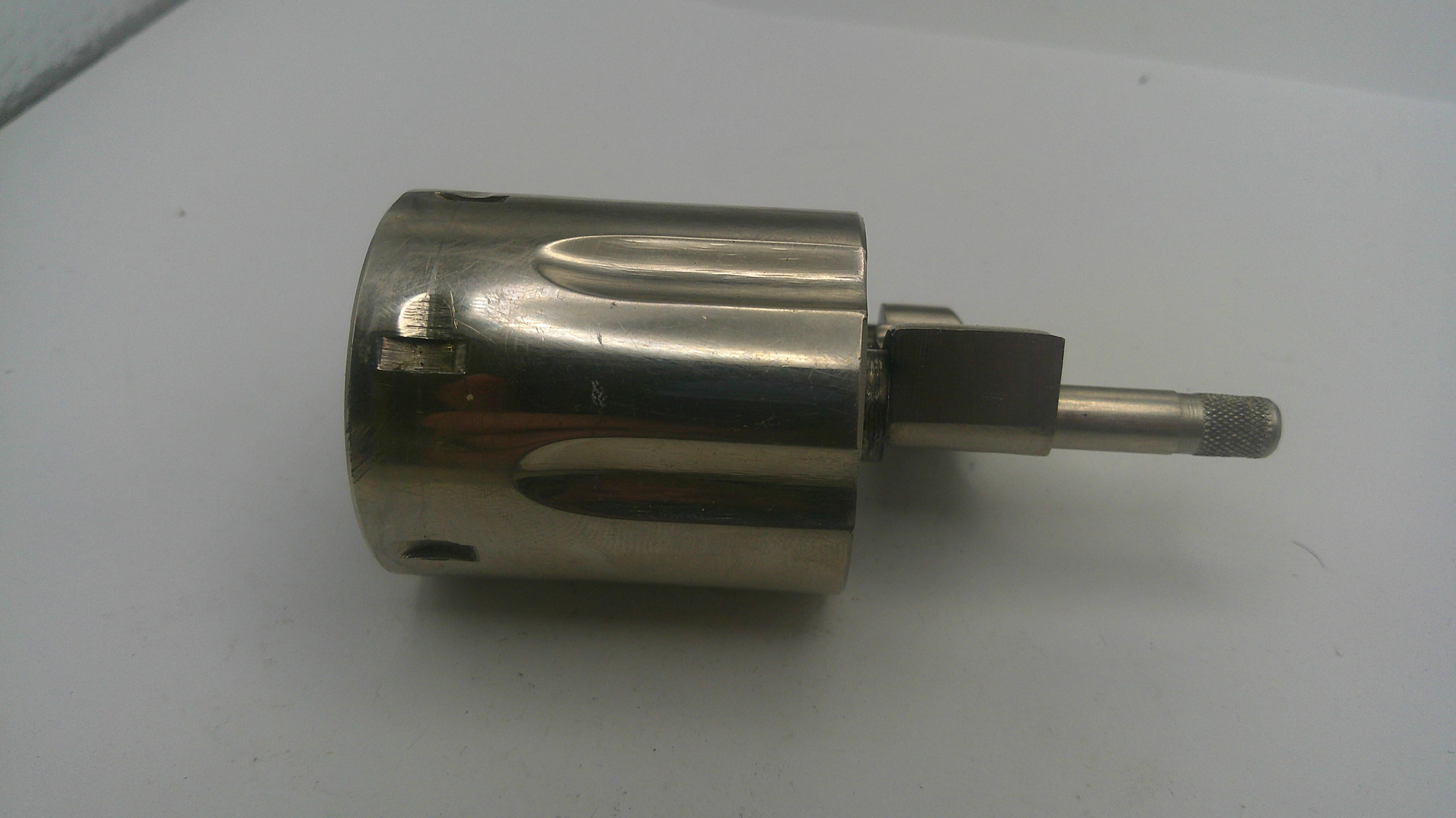 Metal drill bit on a white background