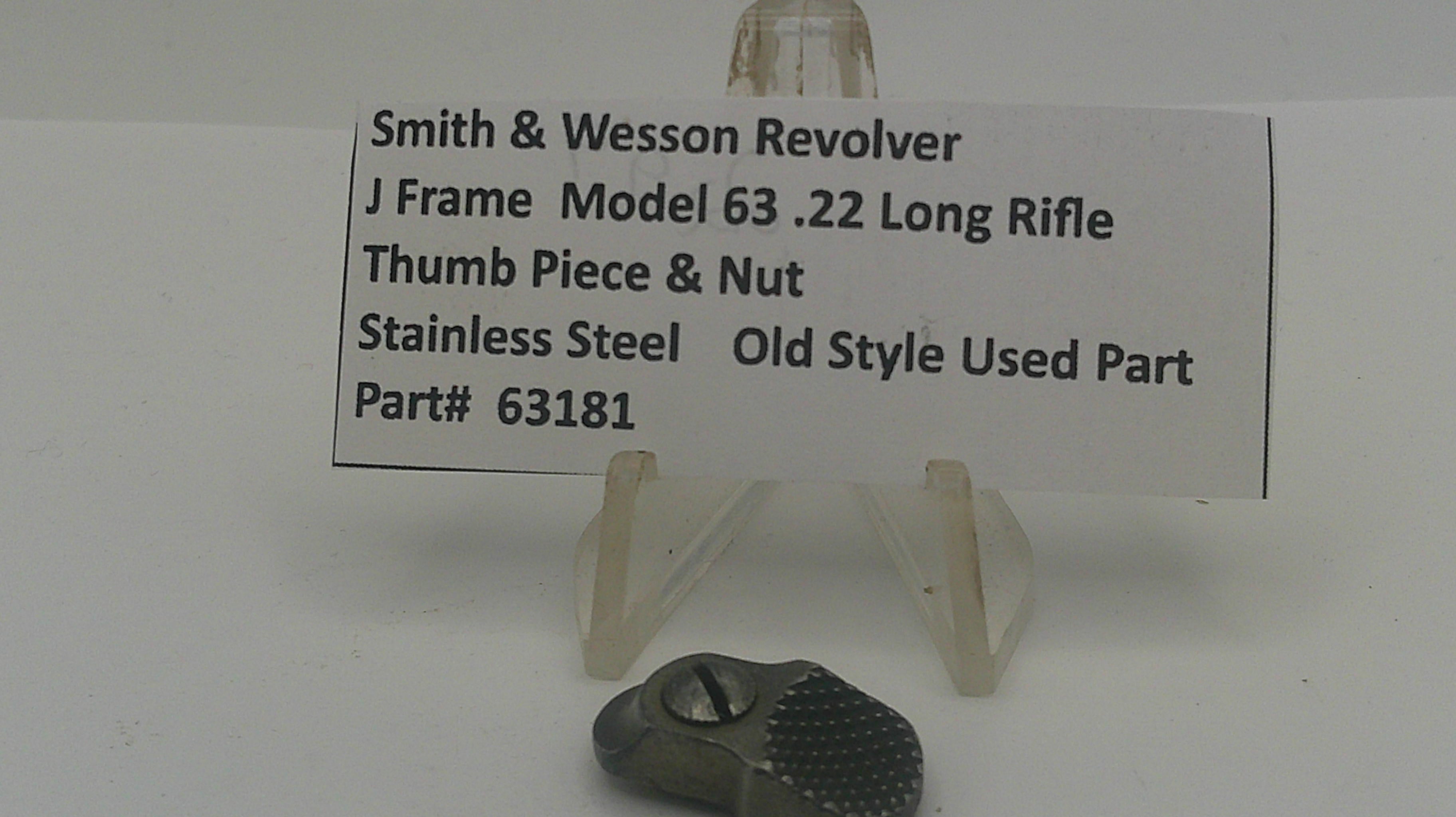 Smith & Wesson revolver part with descriptive label on a white background