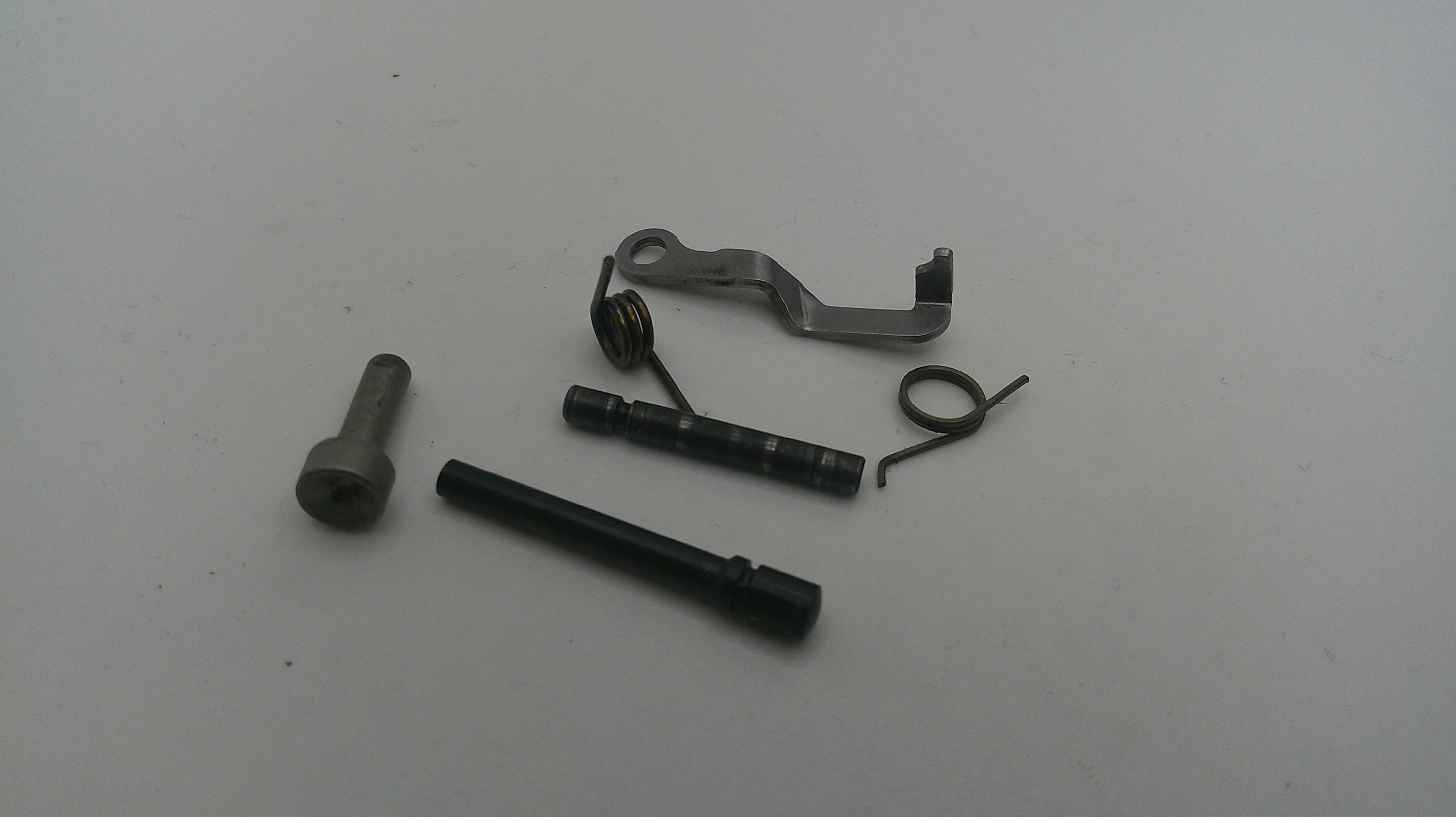 Set of mechanical parts on a white background