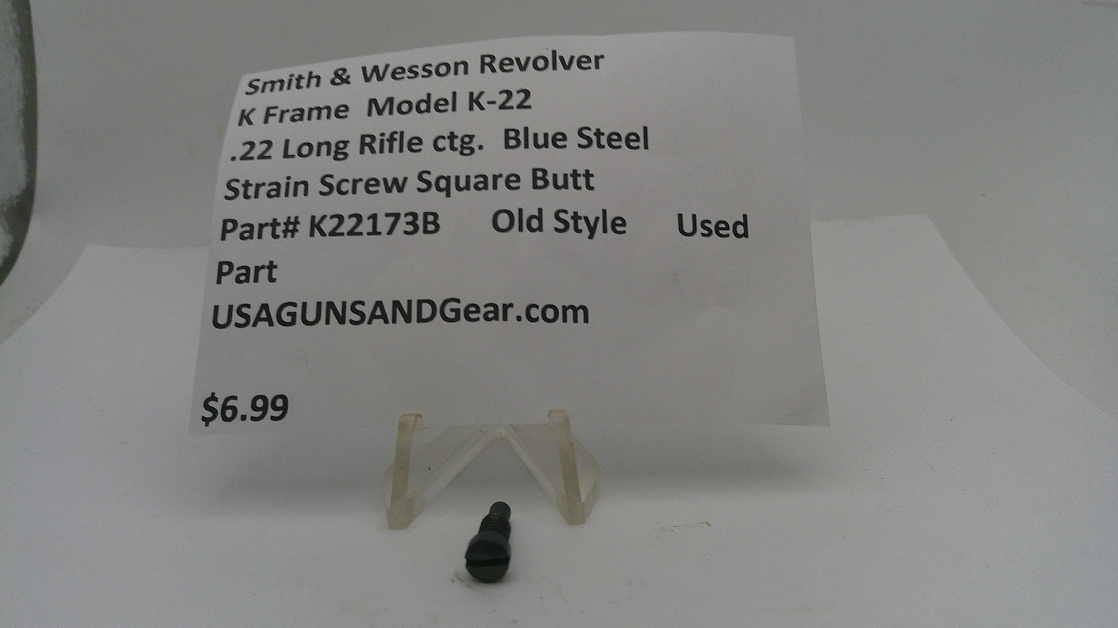 Smith & Wesson K  Frame Model K-22 Strain Screw Square Butt .22 LR ctg. K22173B