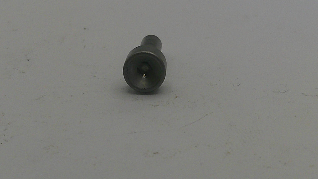 Metal screw on a light gray background