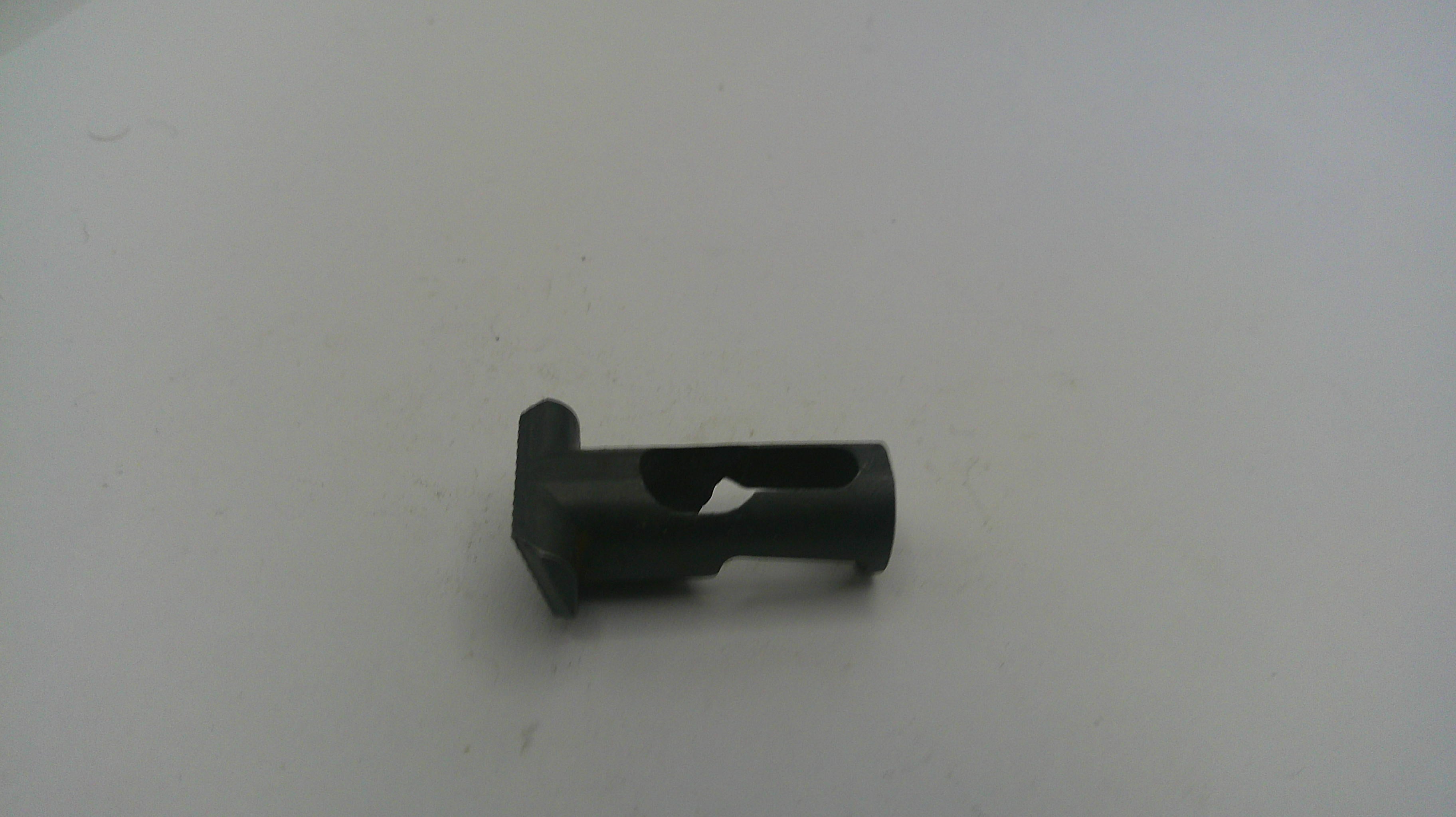 Black metal bracket on a white background