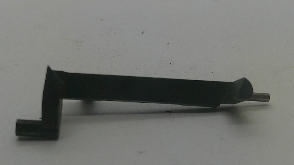 A black plastic replacement bracket or clip with a silver metal pin, shown on a plain light gray background.