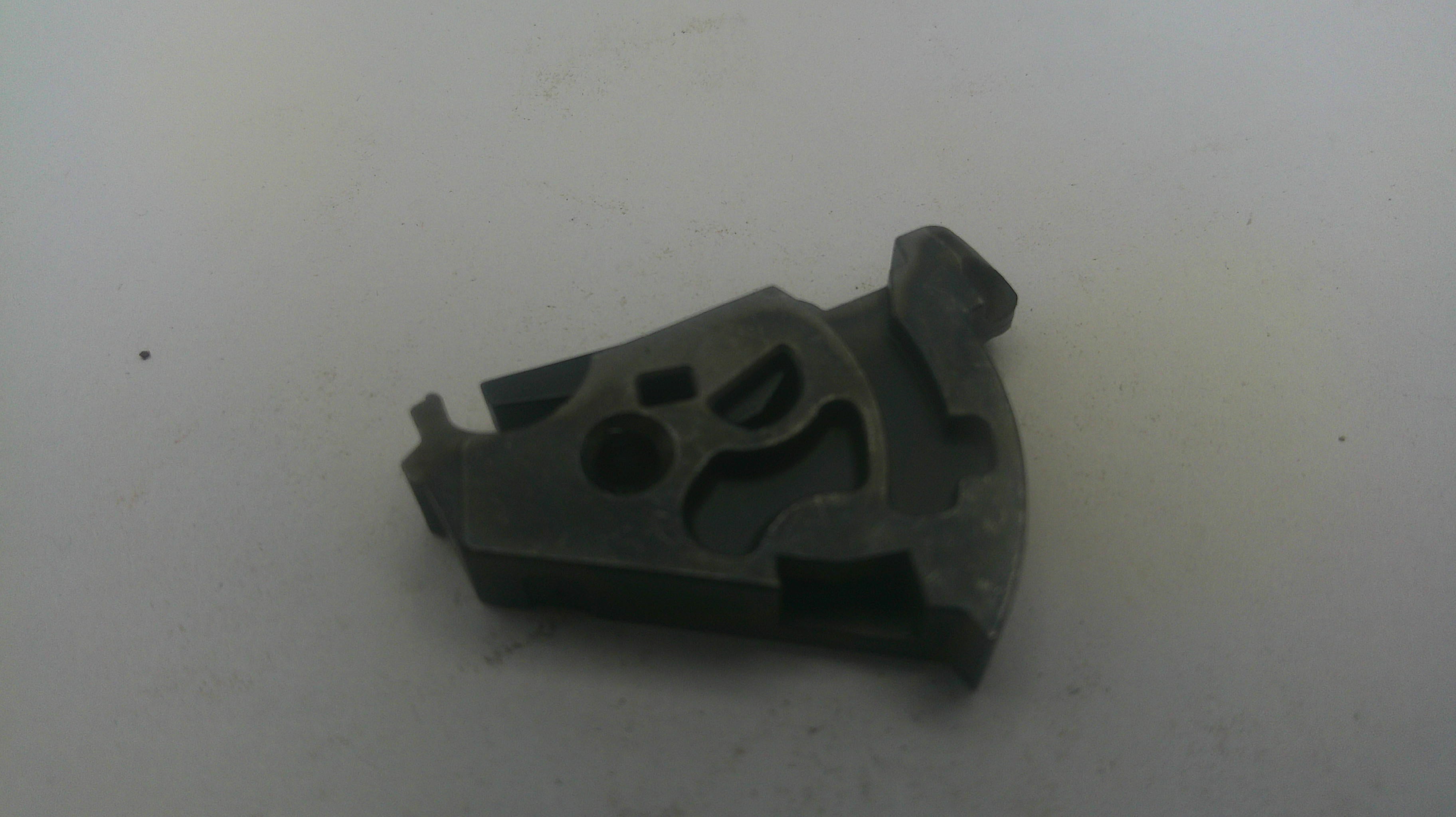 Gray metal component on a white background