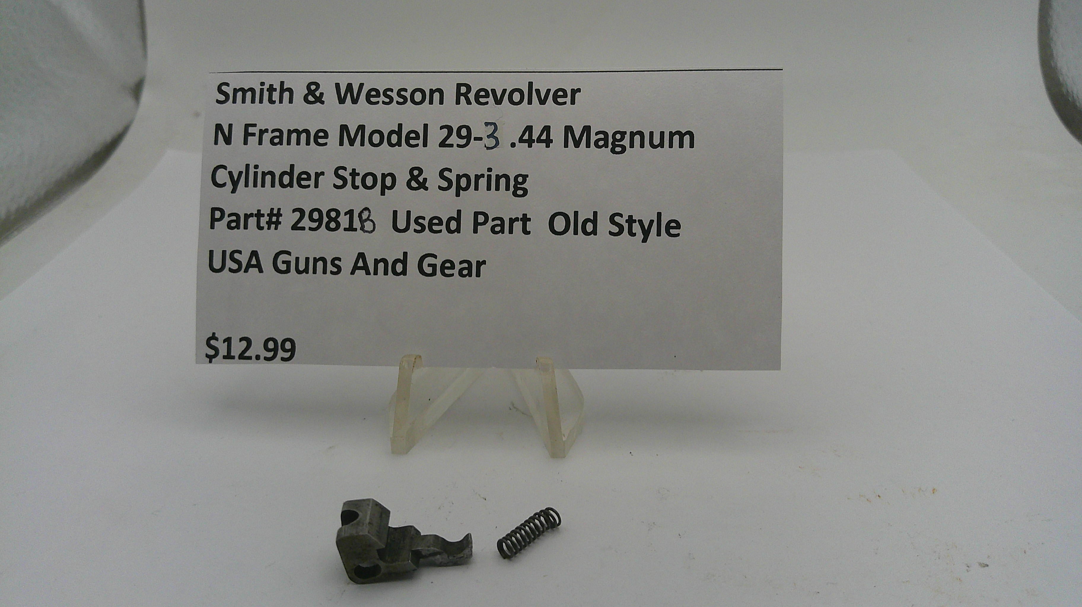 S&W N Frame Model 29-3 Cylinder Stop & Spring Used .44 Magnum part-2981B