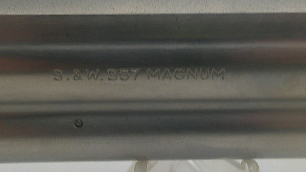 S&W 357 Magnum firearm barrel on a white background