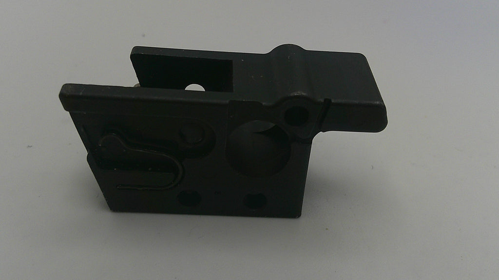 Black metal bracket on a white background