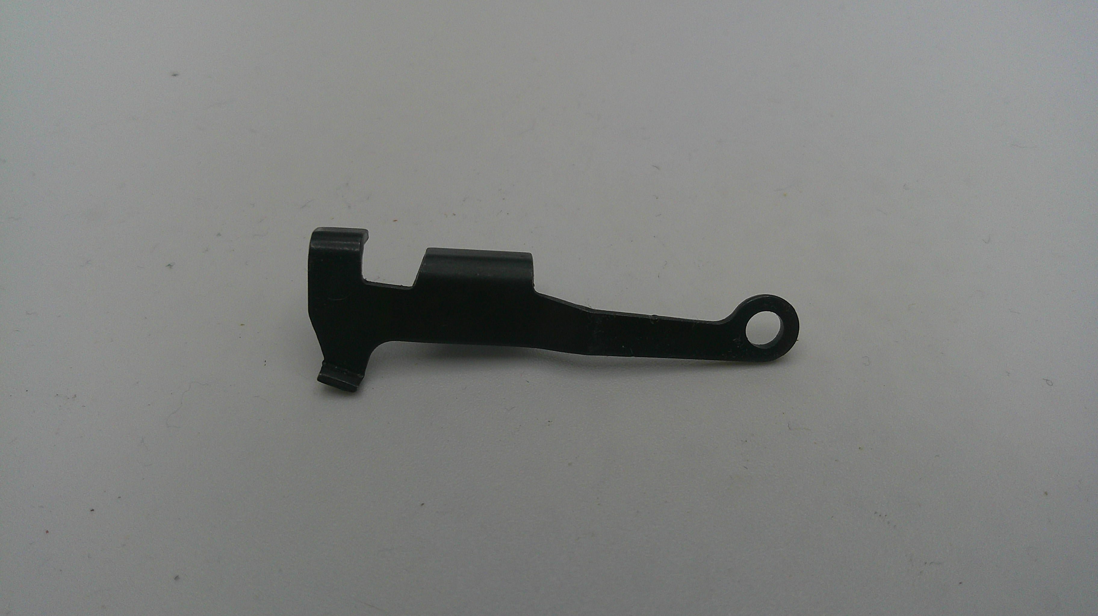 Black metal lever on a white background