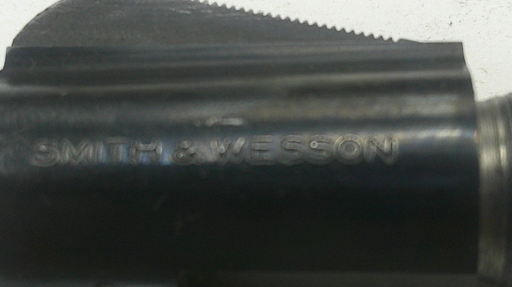 Close-up of a Smith & Wesson firearm slide