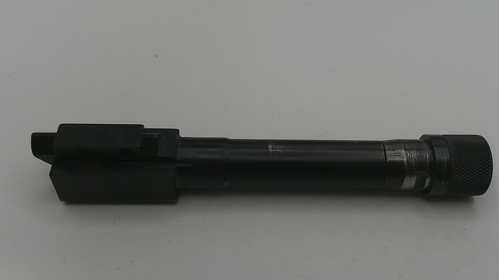 Black cylindrical tool on a white background
