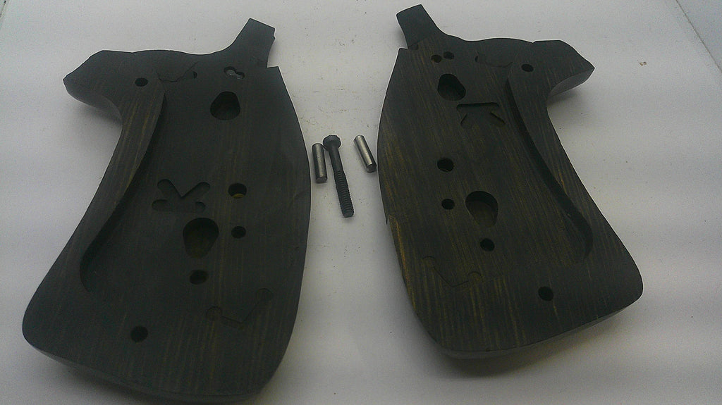 Smith & Wesson K/L Frame Round Butt Wood Grips, interior inletting close-up. Inventory reference AG1