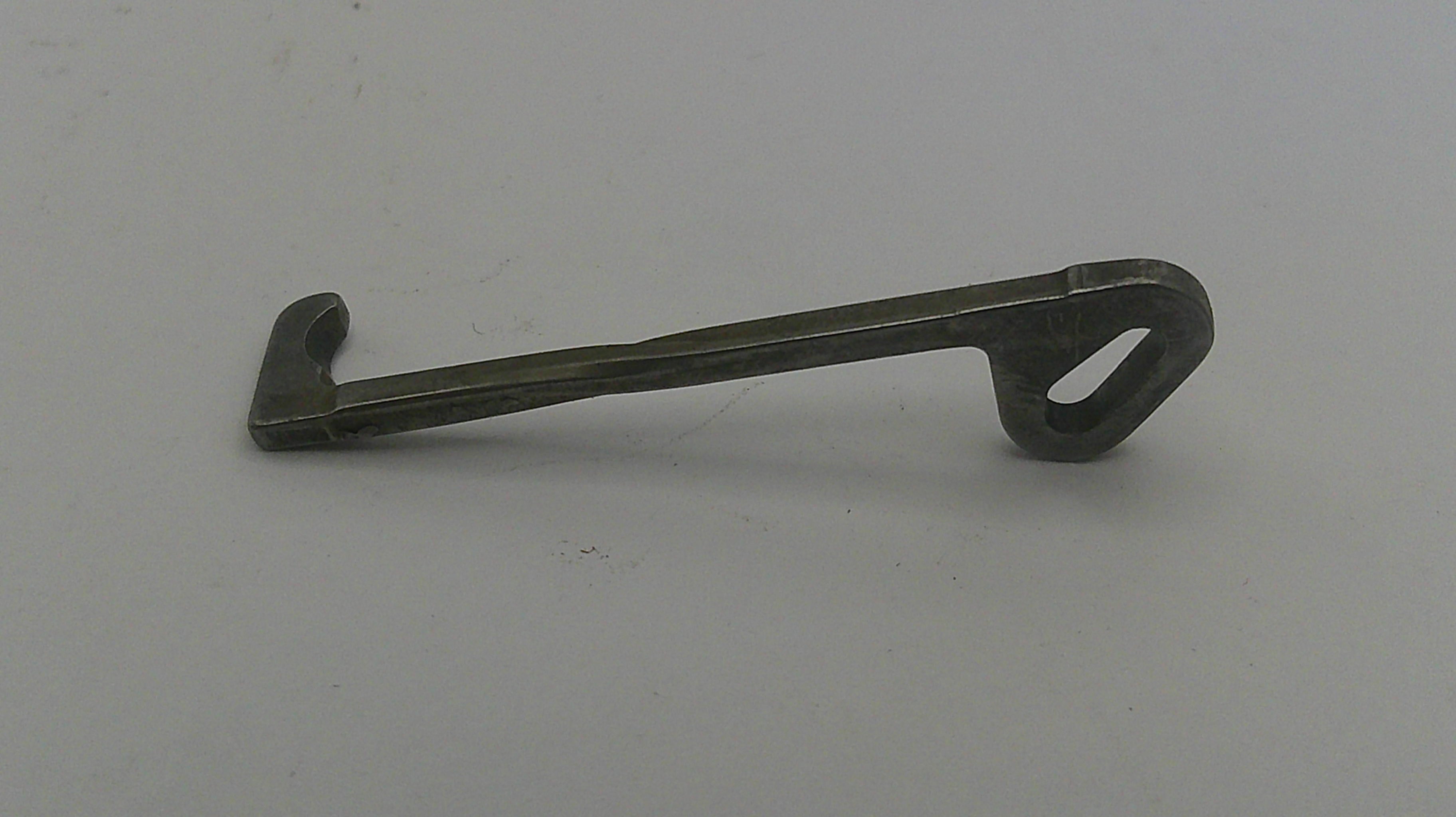 Metal lever on a gray background
