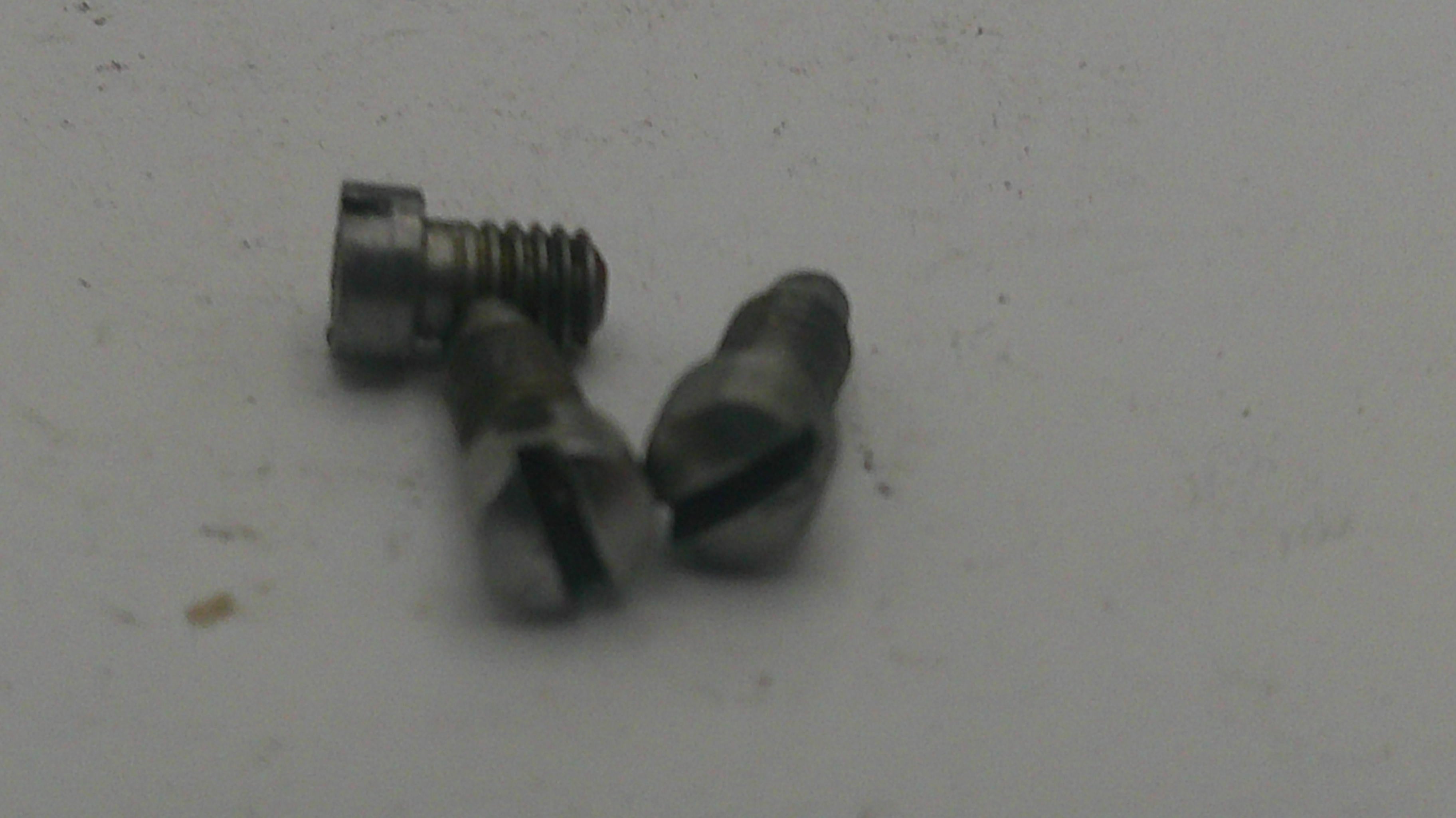 Metal screw on a white background
