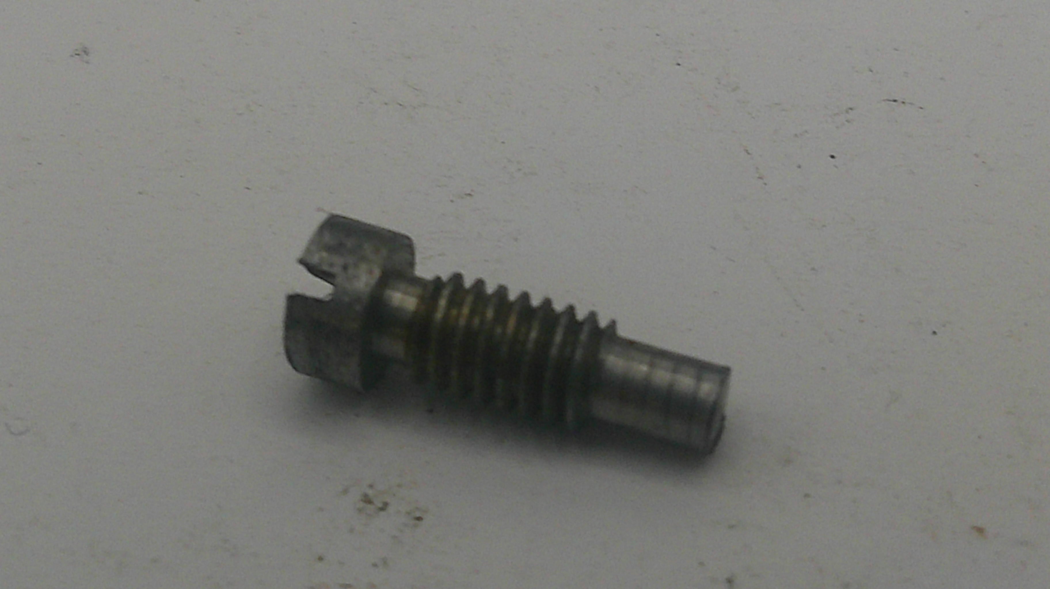 Metal screw on a white background