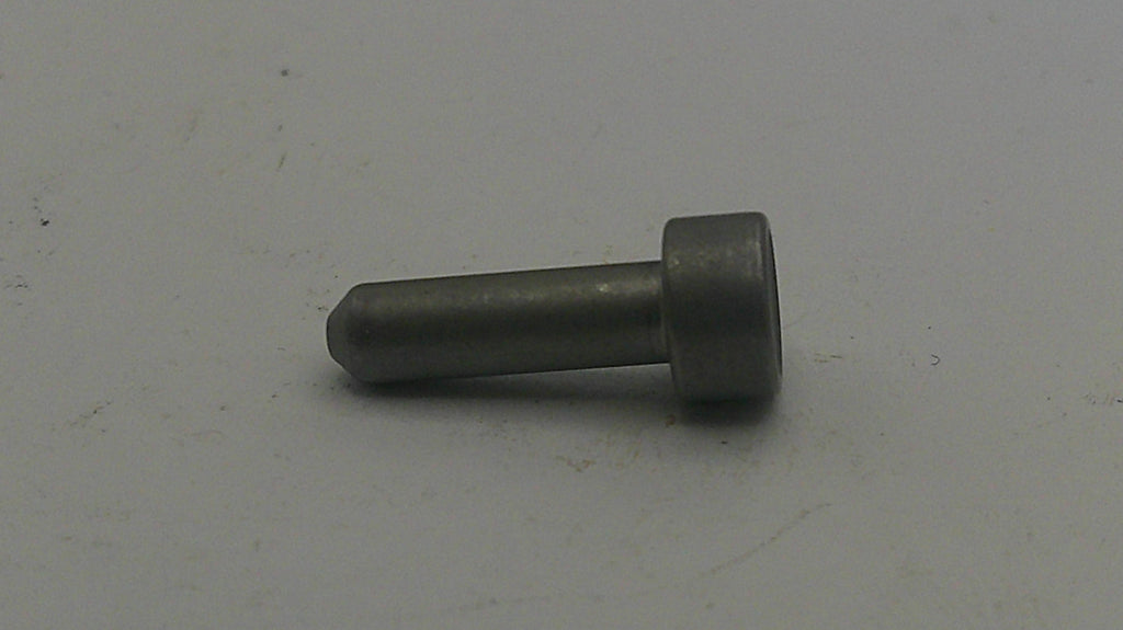 Metal bolt on a light gray background