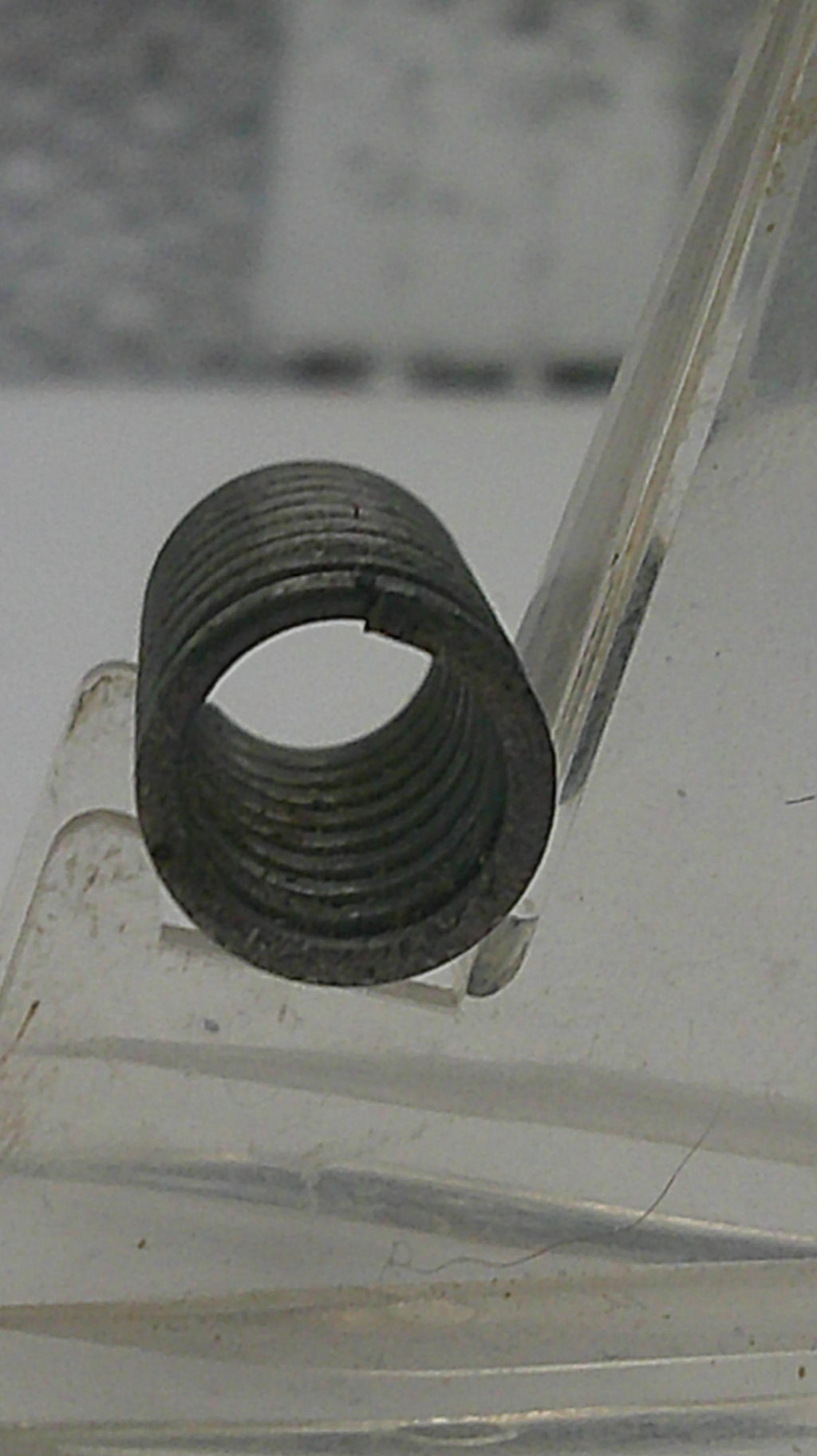 Metallic coil spring on a white background