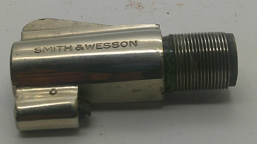 A metallic Smith & Wesson faucet cartridge with a threaded connection, photographed on a plain light background.