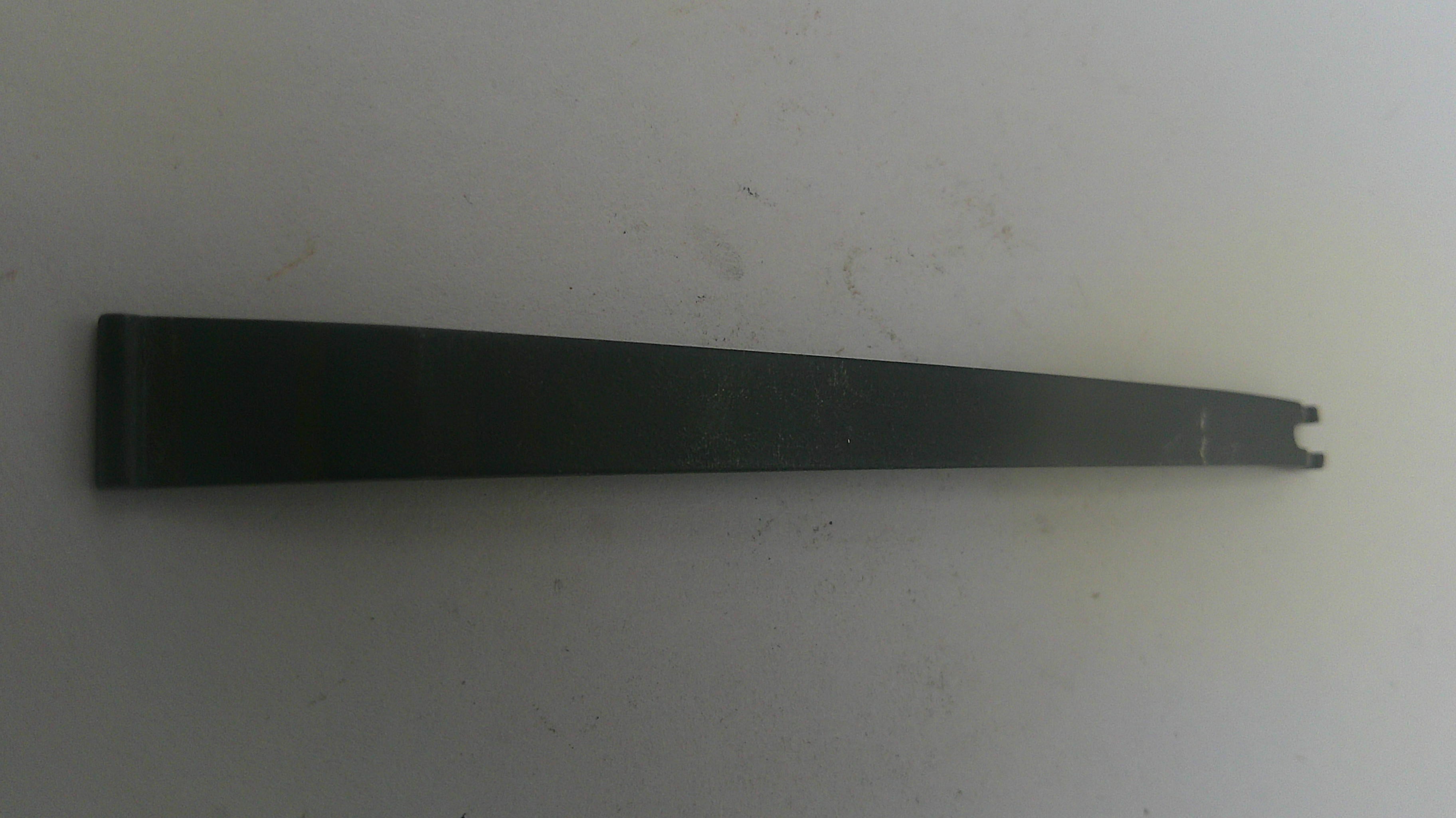Black metal bar on a white background