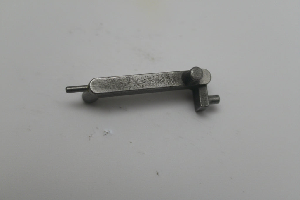 Metal key on a white background