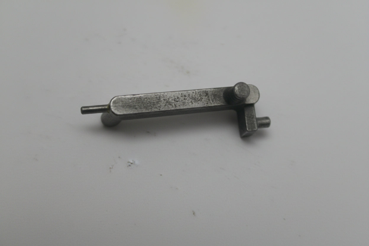 Metal key on a white background