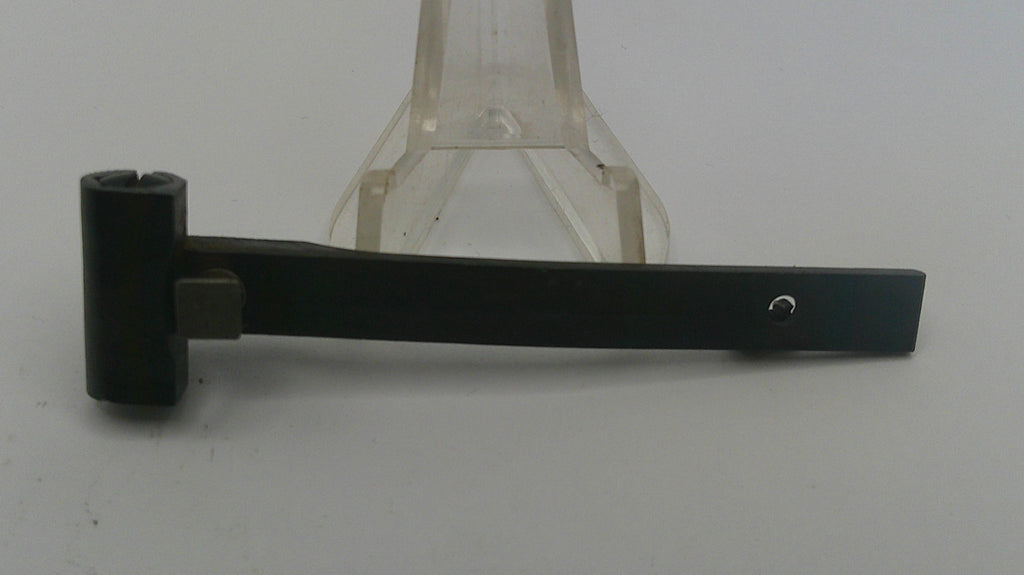 Black metal lever on a white background