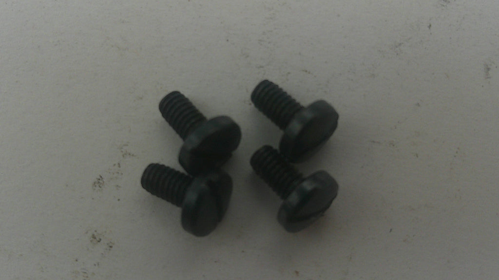Two black screws on a light gray background