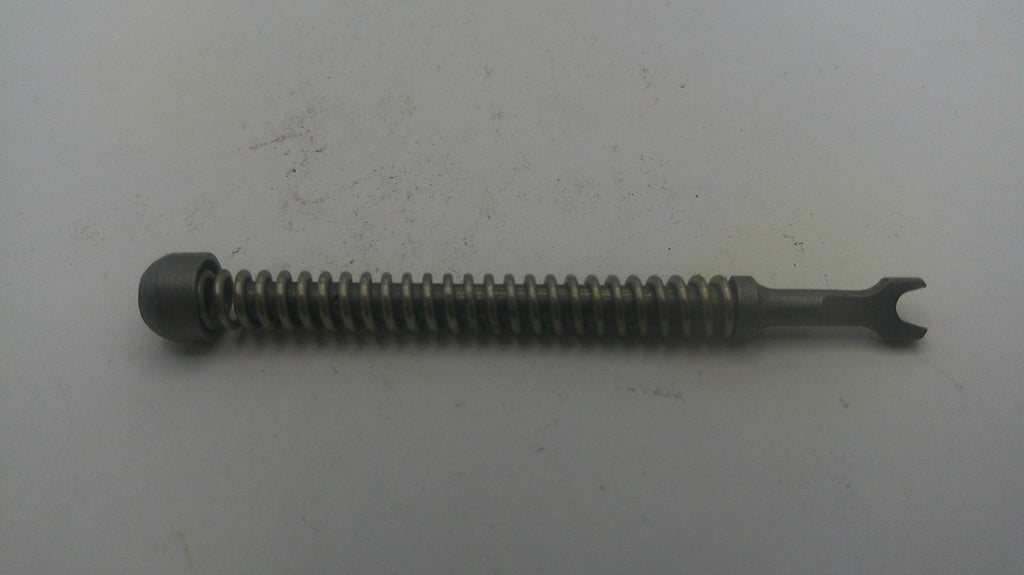 Metal spring or screw on a white background