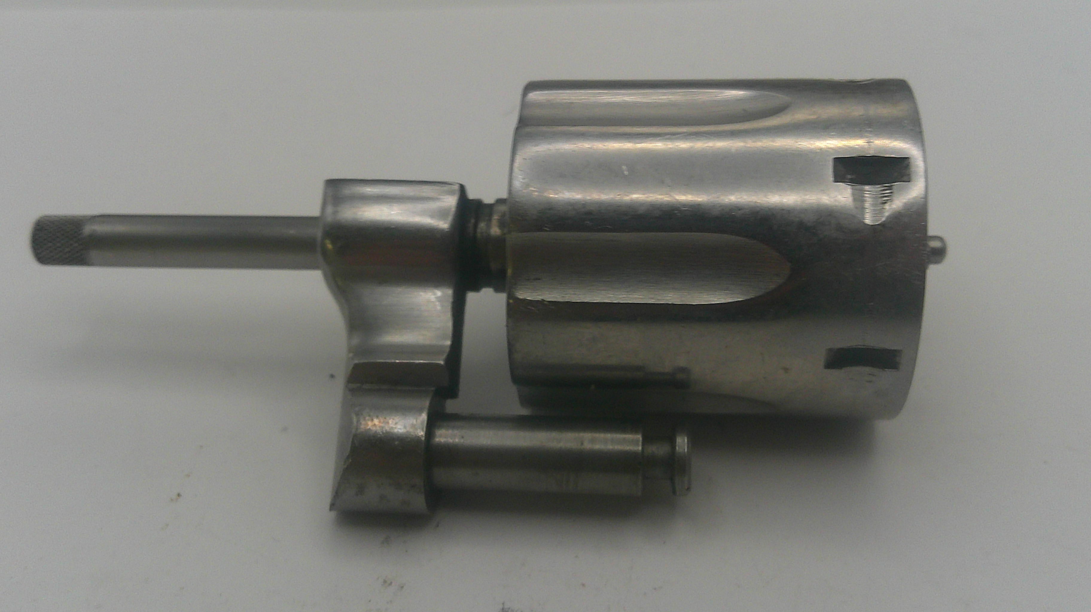 Metal mechanical component on a white background