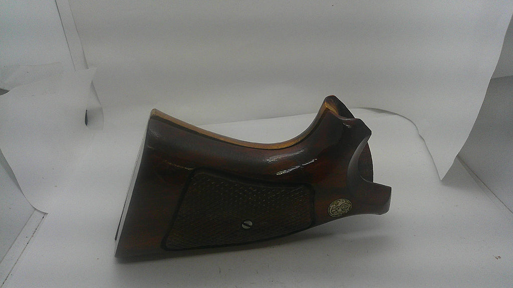 Smith & Wesson K/L Frame Square Butt Wood Target Grips, inventory reference A8, checkered panel and screw