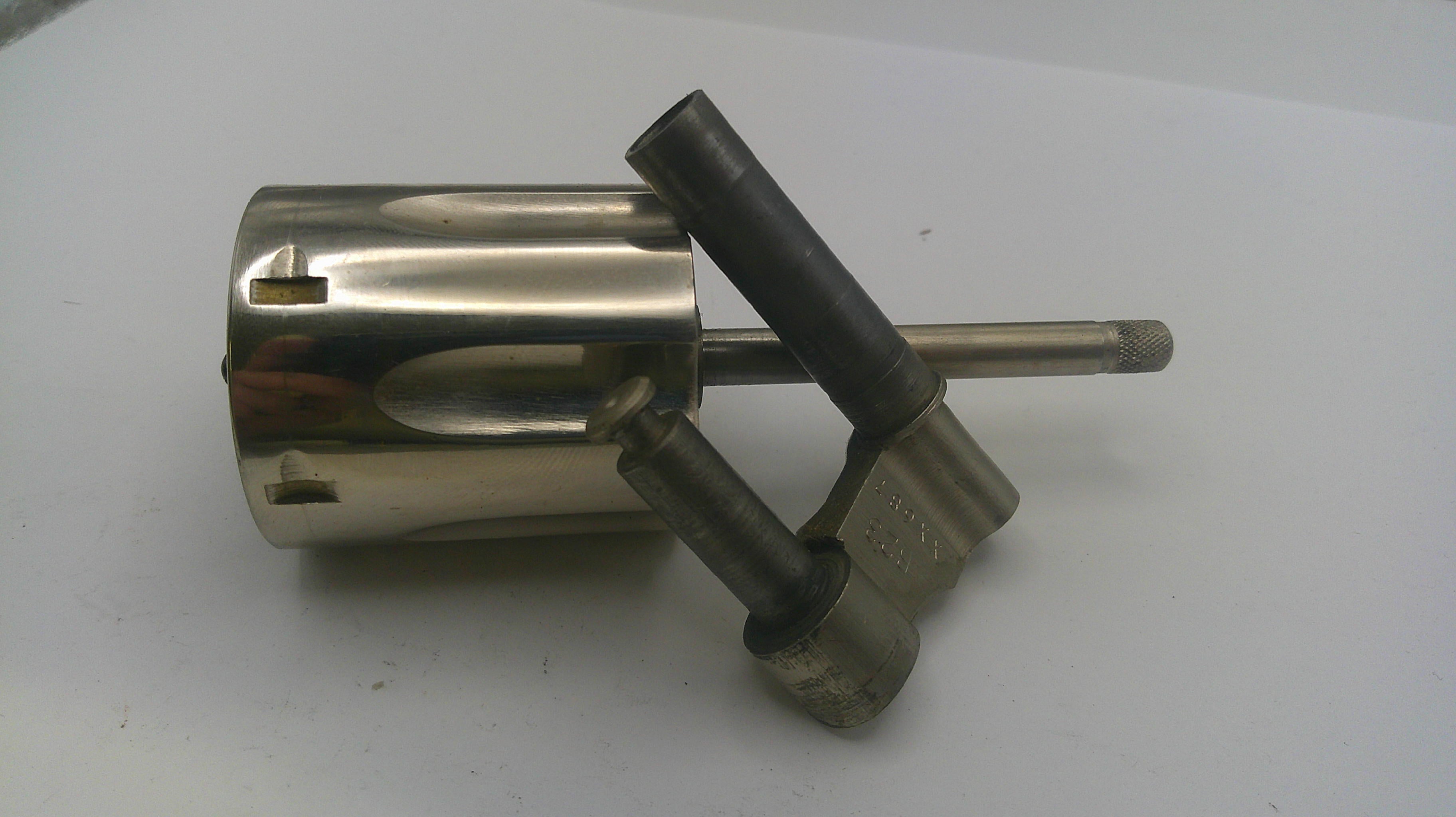 Metal mechanical component on a white background