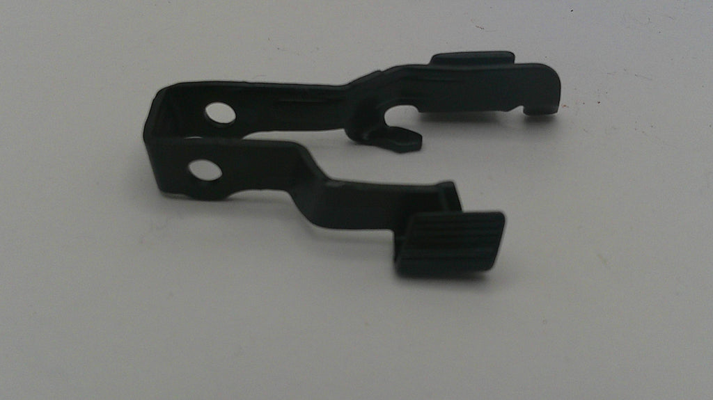 Black metal bracket on a white background
